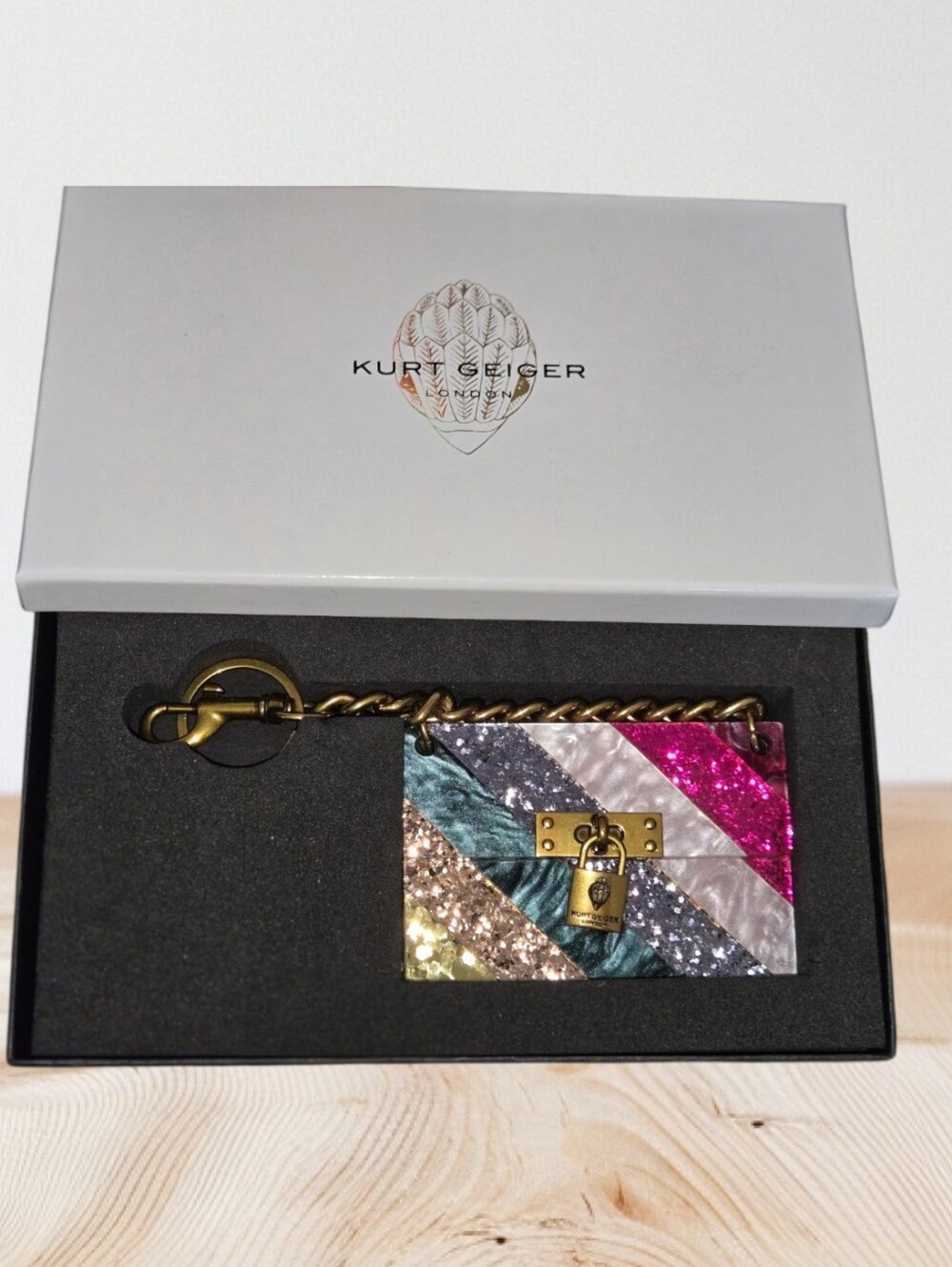 Kurt Geiger Acrylic Multicolor Bag Charm/Keyring, NWT